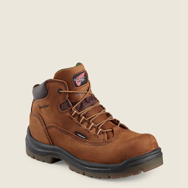 Red Wing Work Boots Brown - Womens King Toe® - 5-inch Waterproof Safety Toe - 1049-YQTGO